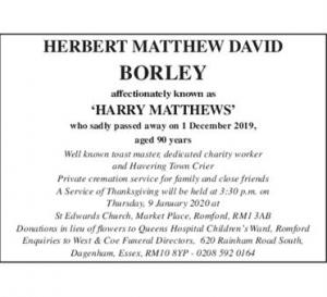 herbert matthew david borley