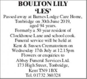 BOULTON LILY  LES